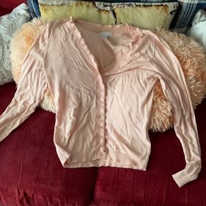 light pink cardigan